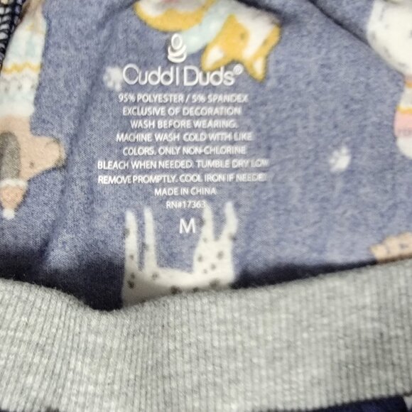 Cuddl Duds Holiday Dogs Print 2 Pc Navy Pajama Set With Pockets - M - Picture 12 of 12